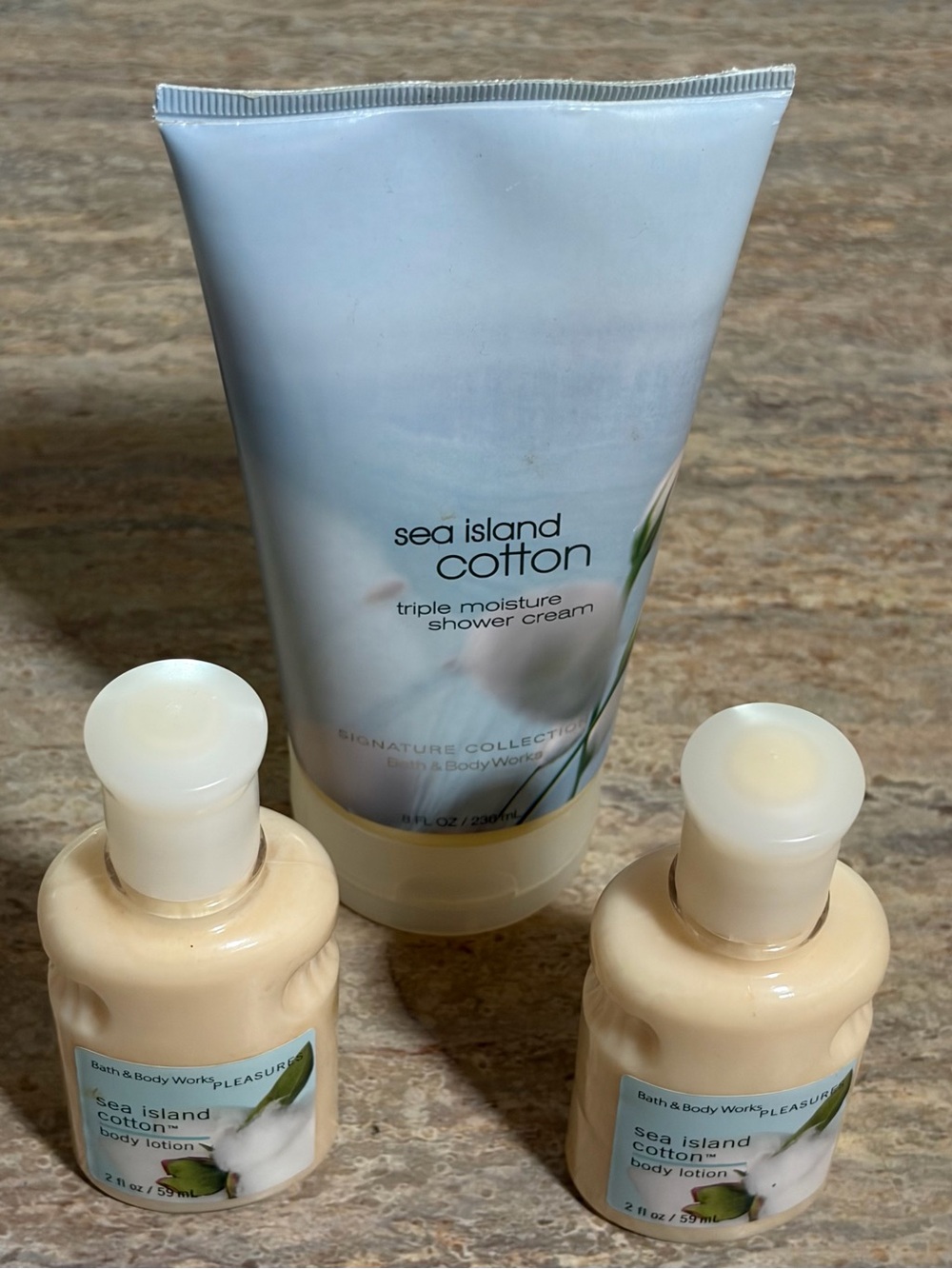 Bath & Body Works Discontinued Sea Island Cotton Body Lotions & Shower Cream Set